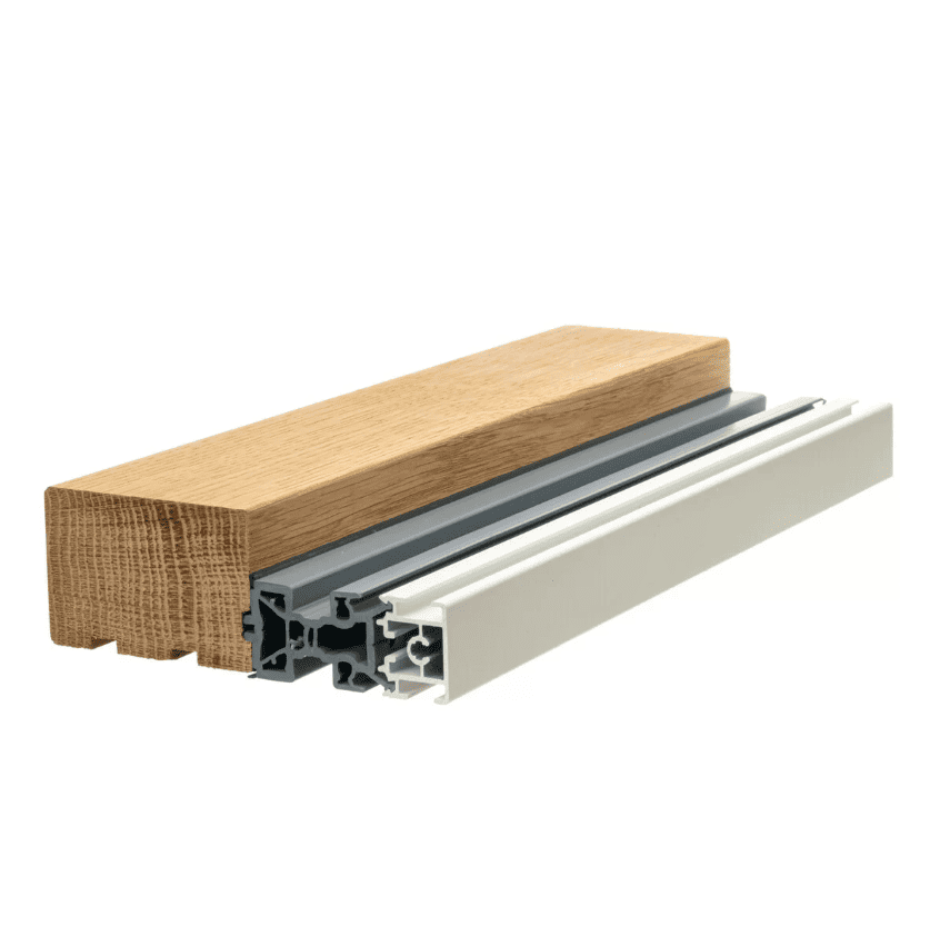 Aluminium og træprofilsystem til vinduer og døre.