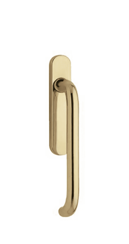 Håndtag til vindue i messing finish.