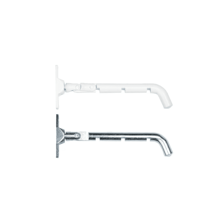 Hjørnebeslag til vinduer i forskellige materialer.