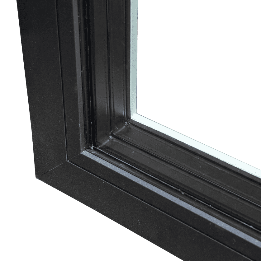 - robust sort vindueskarm i aluminium.