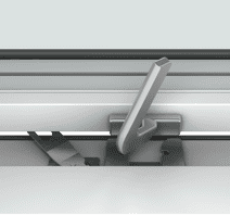 Håndtag til vindueskarm med moderne design og funktionalitet.