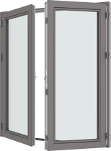 Højkvalitets fold- og bildør i aluminium med flot design.