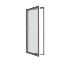 Hvælvet vinduesramme i aluminium med åben vindueskarm.