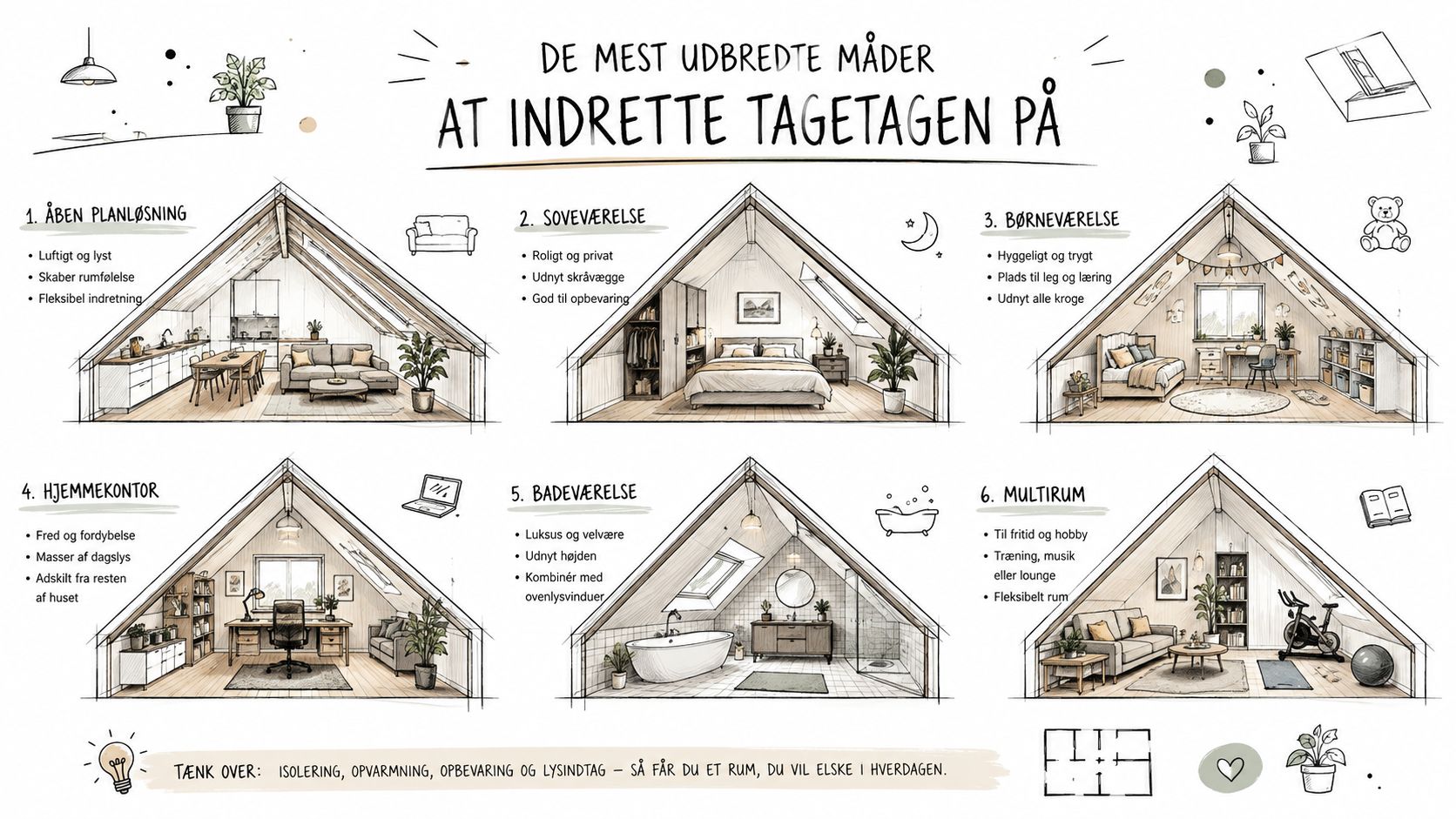 Moderne tagrum med store vinduer og døre til udskiftning.